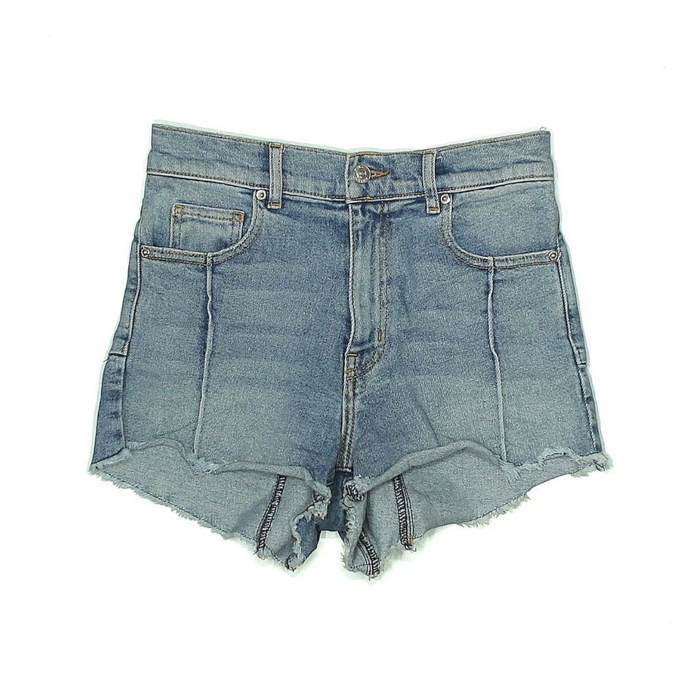 REVICE Blue Jean Shorts High-Waisted Frayed Hem EUC